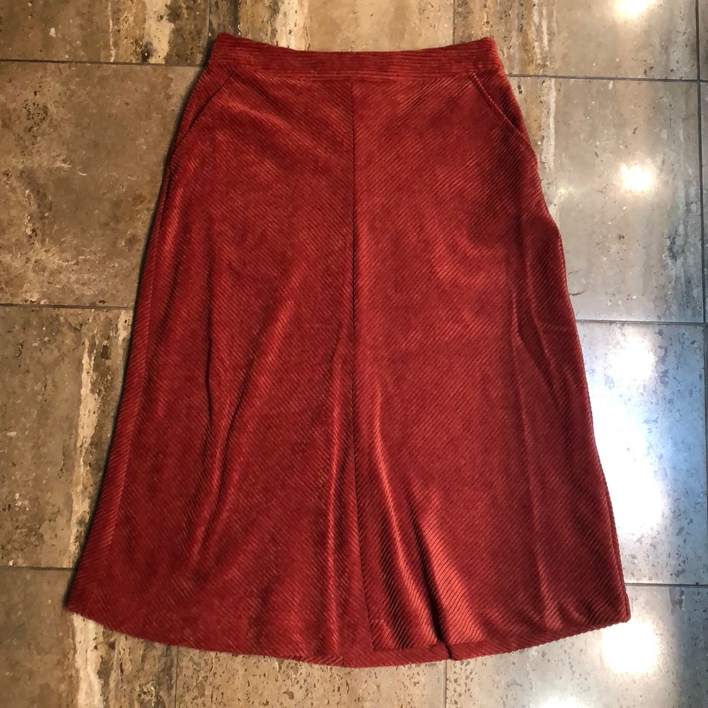 Burnt Orange corduroy skirt